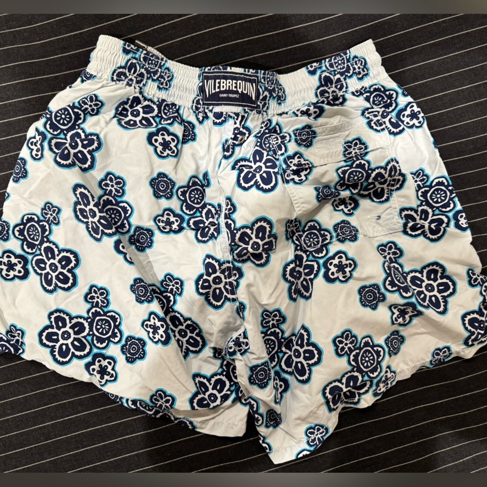Vilebrequin Blue and White Patterned Swim Trunks